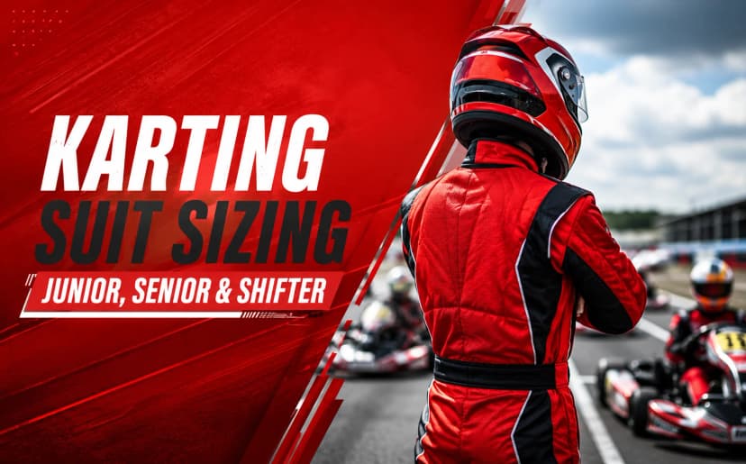 Custom Karting Suit Sizing — Junior, Senior, Shifter Explained