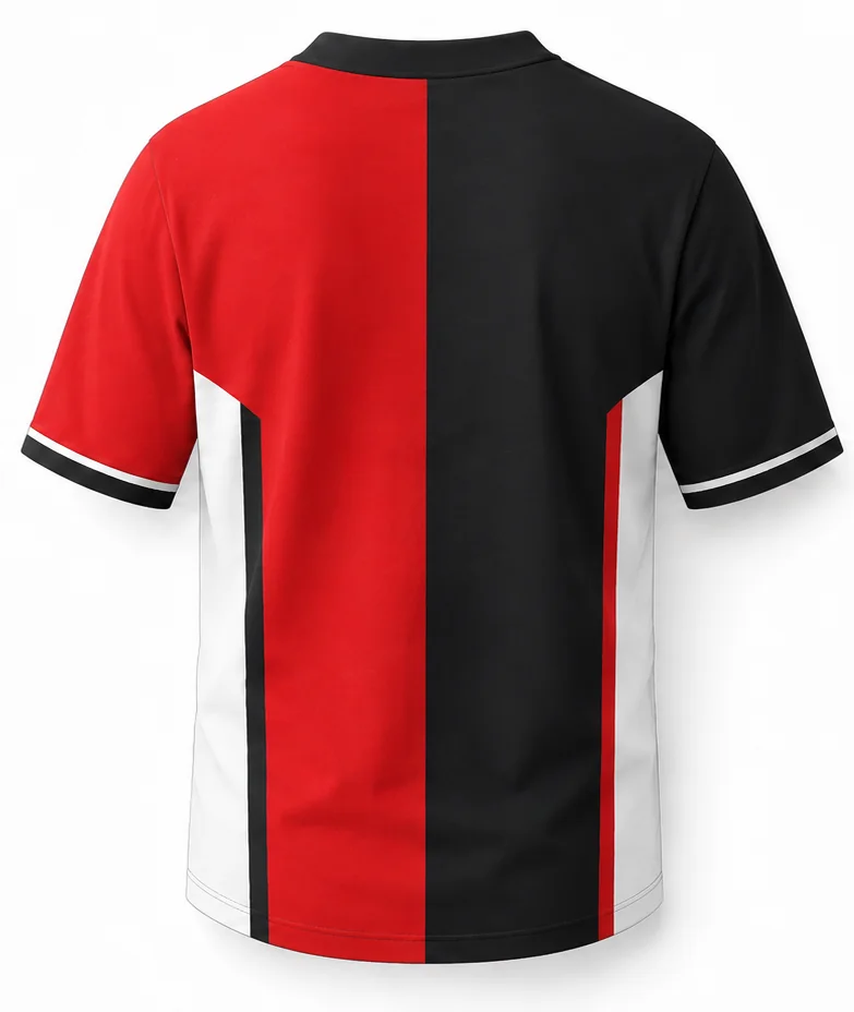 HS Apex sublimated racing crew shirt back view — team pit crew apparel with full sublimation graphic, made in Watertown, MA