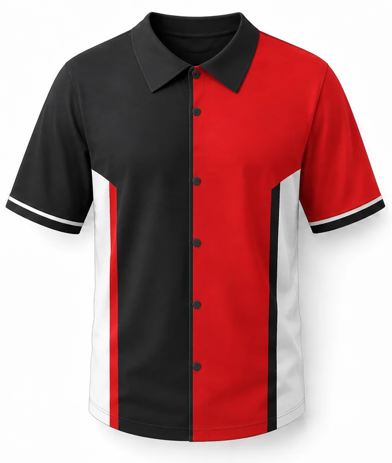 HS Apex sublimated racing crew shirt front view — full-color pit crew shirt, performance polyester, made in USA by HS Race Gear