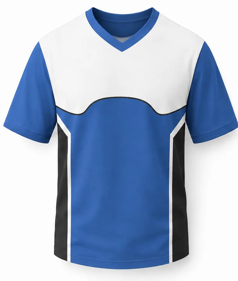 HS Elite sublimated racing crew shirt front view — full-color pit crew shirt, performance polyester, made in USA by HS Race Gear