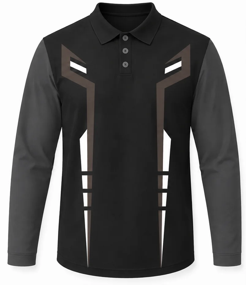 HS Super sublimated racing crew shirt front view — full-color pit crew shirt, performance polyester, made in USA by HS Race Gear