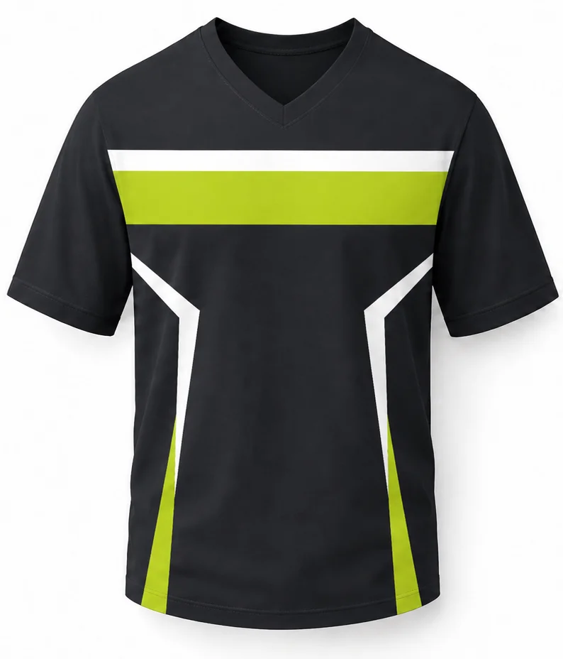 HS Velocity sublimated racing crew shirt front view — full-color pit crew shirt, performance polyester, made in USA by HS Race Gear