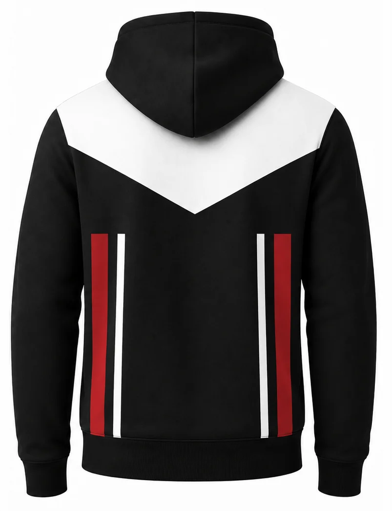 HS Ace sublimated crew racing hoodie back view — team apparel with full sublimation graphic, made in Watertown, MA
