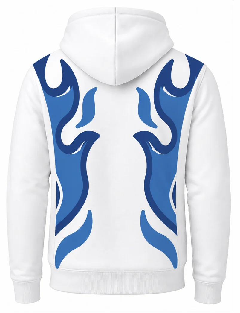 HS Dragster sublimated crew racing hoodie back view — team apparel with full sublimation graphic, made in Watertown, MA