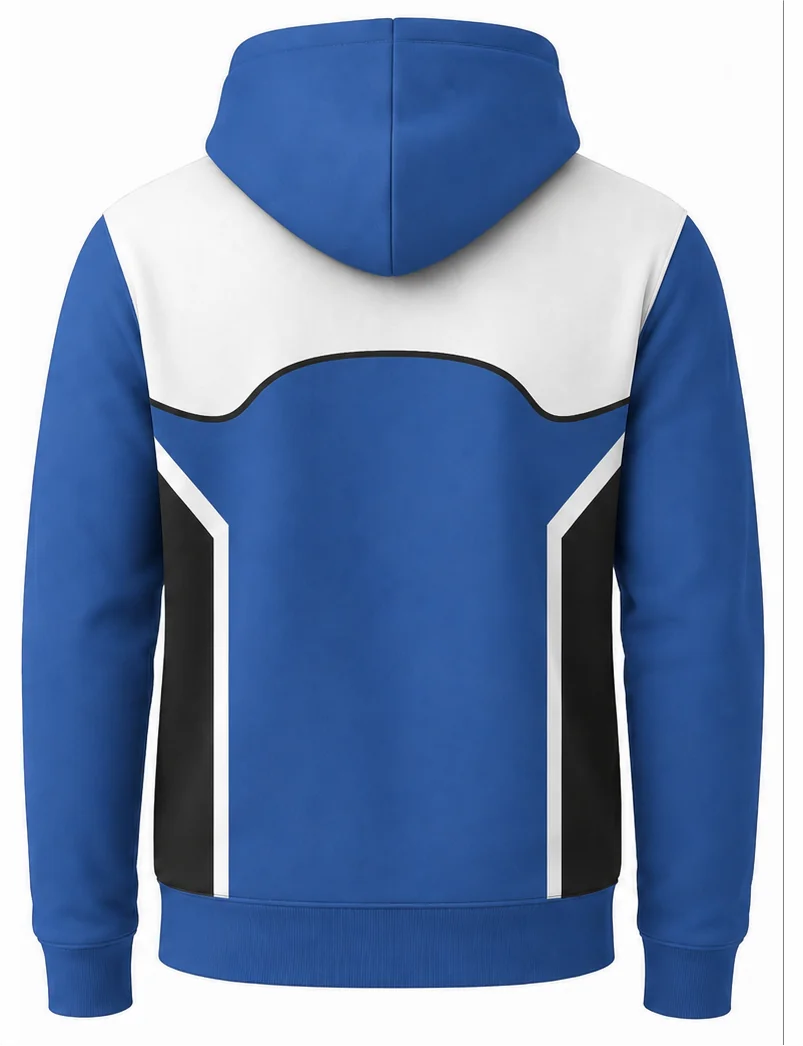 HS Elite sublimated crew racing hoodie back view — team apparel with full sublimation graphic, made in Watertown, MA