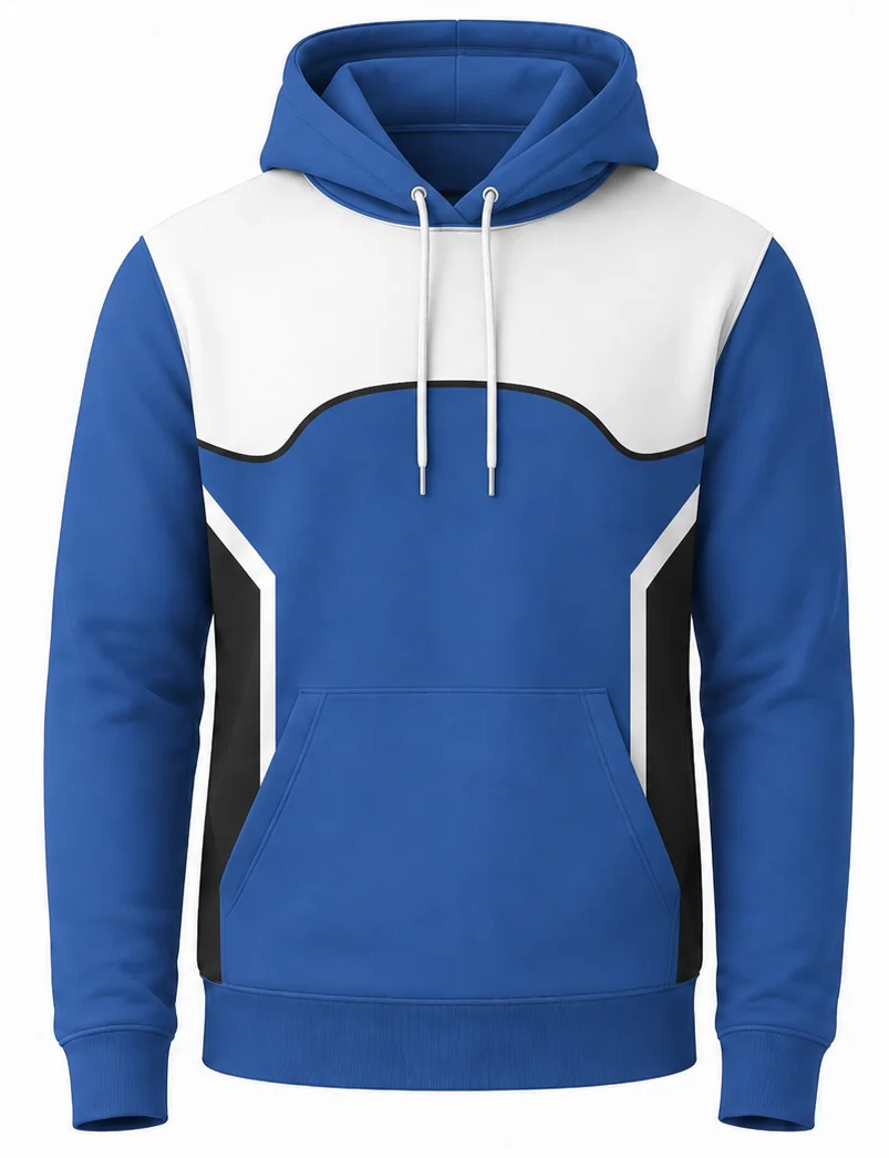 HS Elite sublimated crew racing hoodie front view — full-color pit crew hoodie, poly fleece, made in USA by HS Race Gear