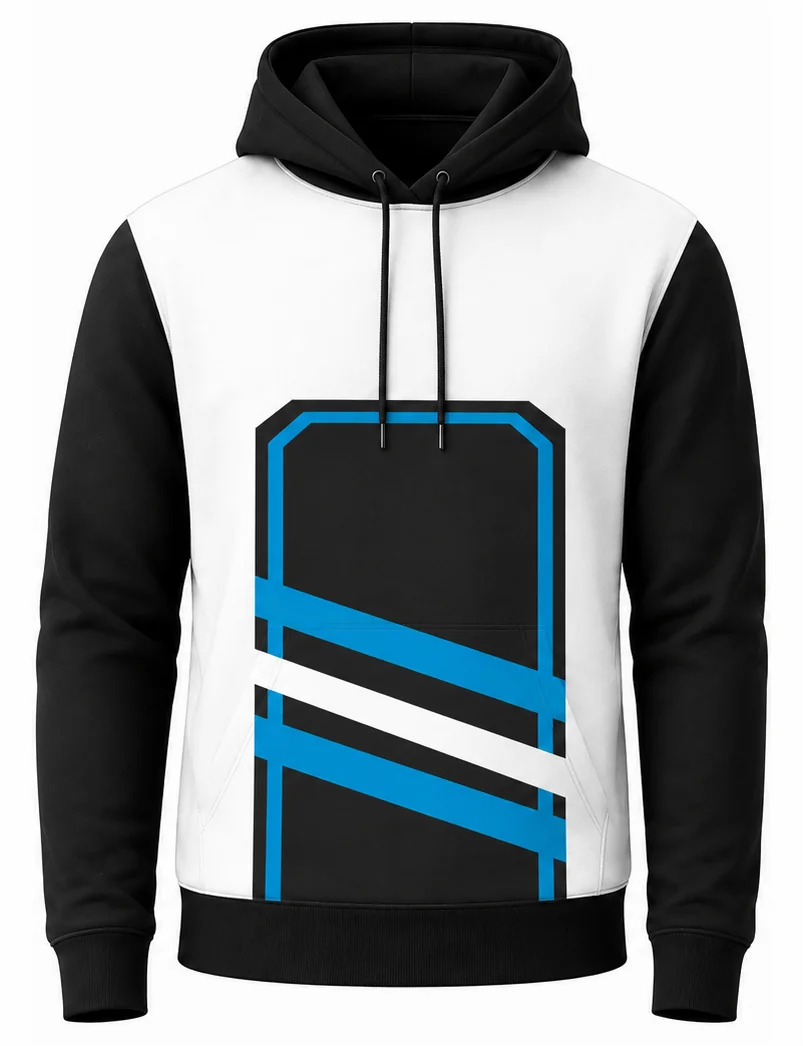 HS Endurance sublimated crew racing hoodie front view — full-color pit crew hoodie, poly fleece, made in USA by HS Race Gear