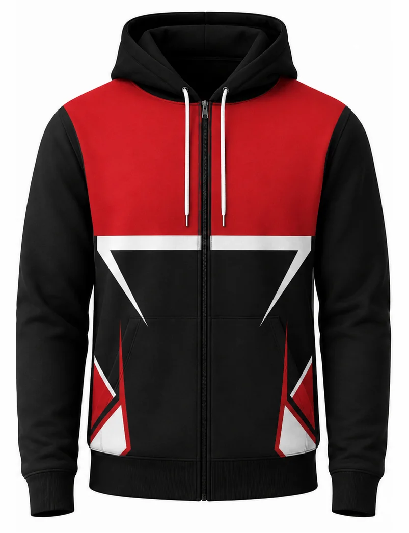 HS Monster sublimated crew racing hoodie front view — full-color pit crew hoodie, poly fleece, made in USA by HS Race Gear