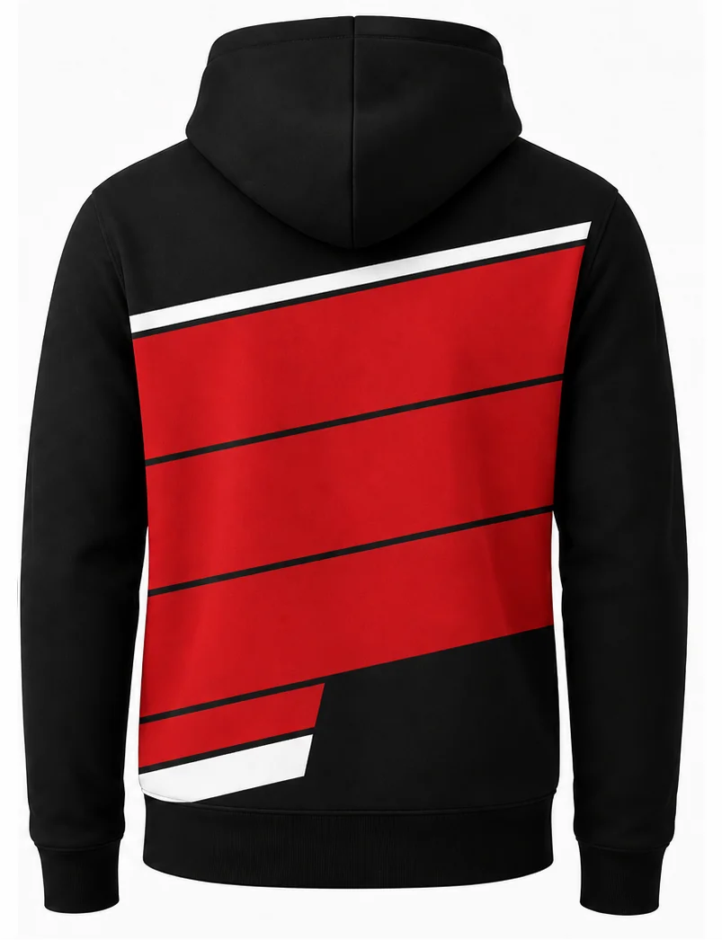 HS Redtide sublimated crew racing hoodie back view — team apparel with full sublimation graphic, made in Watertown, MA