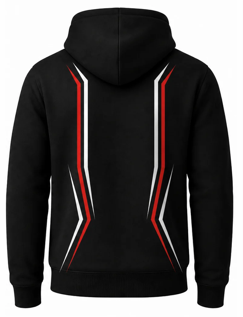 HS Royal sublimated crew racing hoodie back view — team apparel with full sublimation graphic, made in Watertown, MA