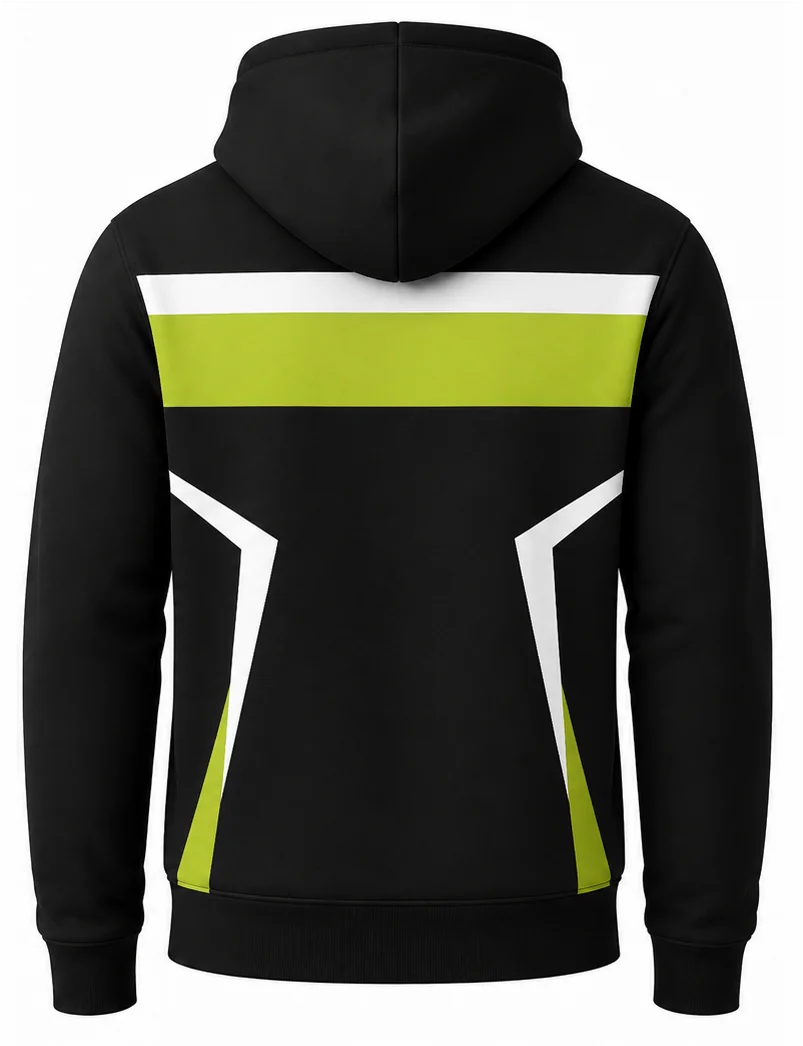 HS Velocity sublimated crew racing hoodie back view — team apparel with full sublimation graphic, made in Watertown, MA
