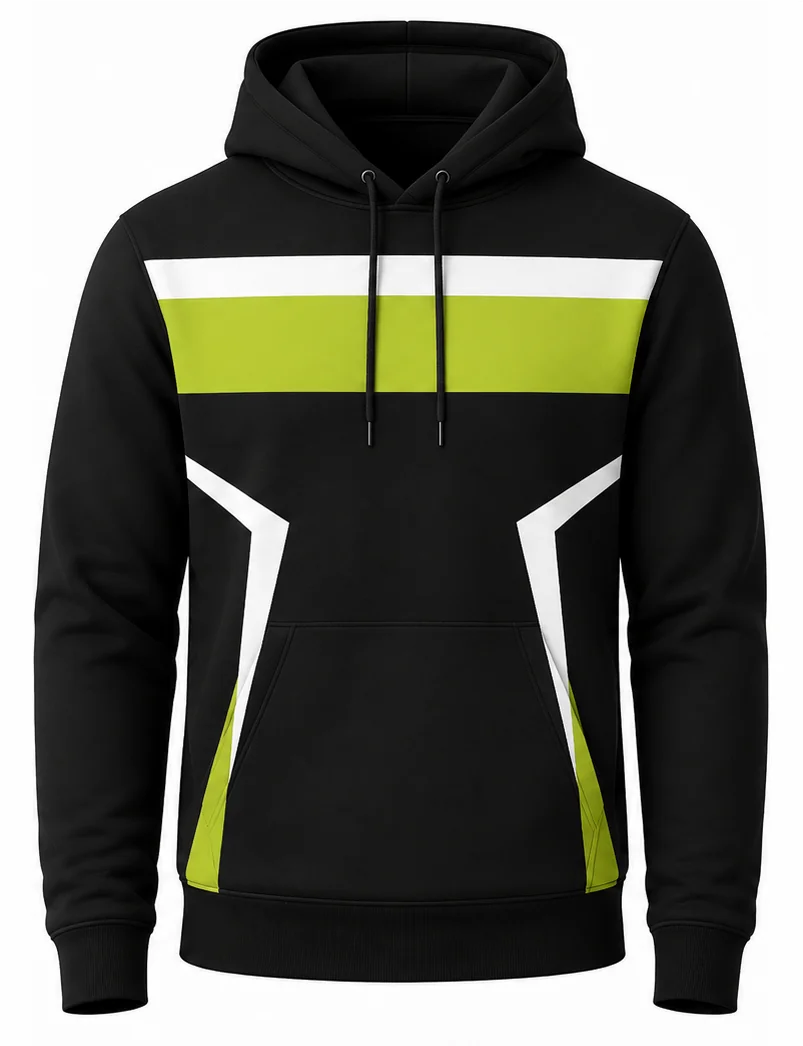HS Velocity sublimated crew racing hoodie front view — full-color pit crew hoodie, poly fleece, made in USA by HS Race Gear